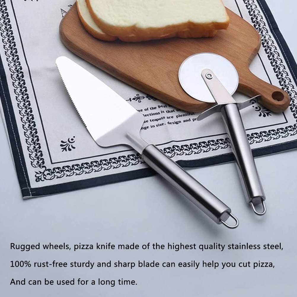 Pizza Cutter Wheel Kit Stainless Steel Pizza Roller Cutter with Shovel Kitchen Cutter Set
