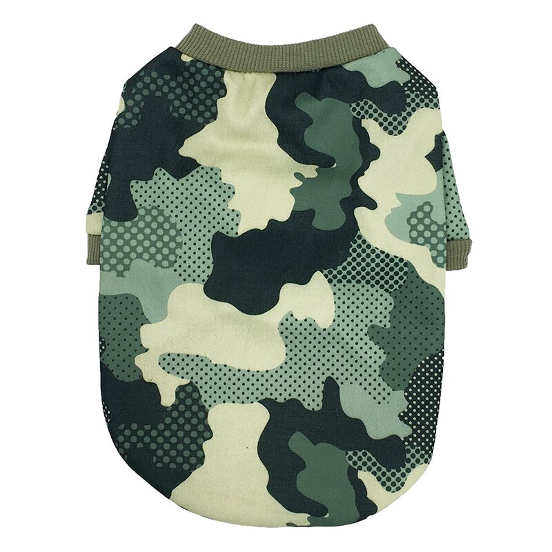 Camouflage Printing Summer Pet Dog Clothes for Dogs Soft Cotton Clothes Dog Vest Breathable T shirt for Cat Small Dogs XS-XL: army green / L