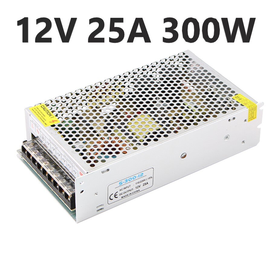 12V Power Supply AC DC 12V 2A 3A 5A 10A 15A 20A AC DC Adapter 220 To 12v Power Supply Source 500w 220v 12v Led Transformer: 12V 25A 300W