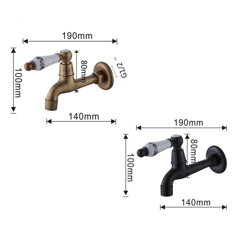Mosiądz ścienny Bibcock łazienka ścienny kran ogrodowy umywalka wycierać pralka WC pojedyncze zimne krany wody