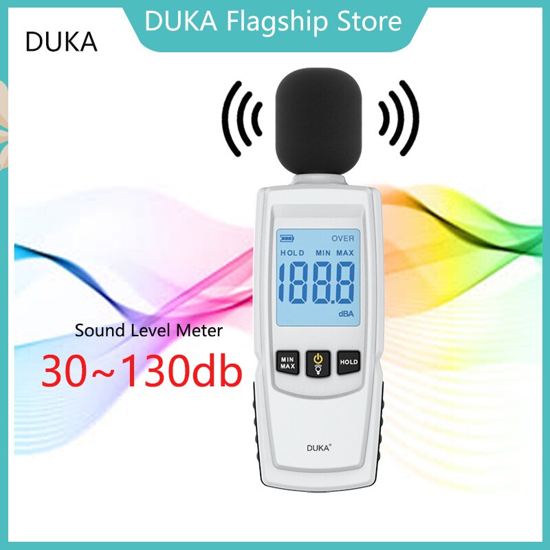 DUKA FB1 Sound Level Meter Digital Handheld DB Audio Tester 30-130dB Decibels Mini Noise Measuring Instrument HD Backlight