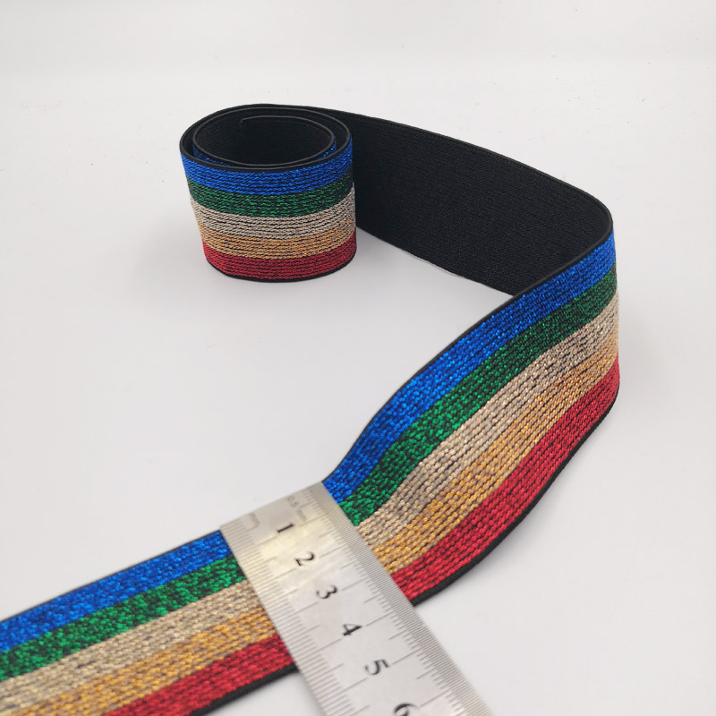 1M Elastic Bands 4cm Wide Grain Trousers Elastic Ribbon Waistband Colorful Stripe Rubber Band 40mm Webbing Bags Sewing Cloth: 6