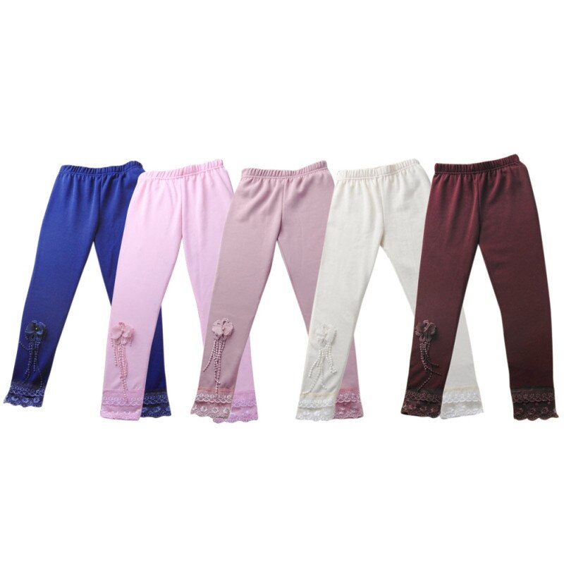 Kids Meisjes Ballet Dans Kant Vlinder Leggings Kinderen Stretch Slim Broek Broek 2-7Y