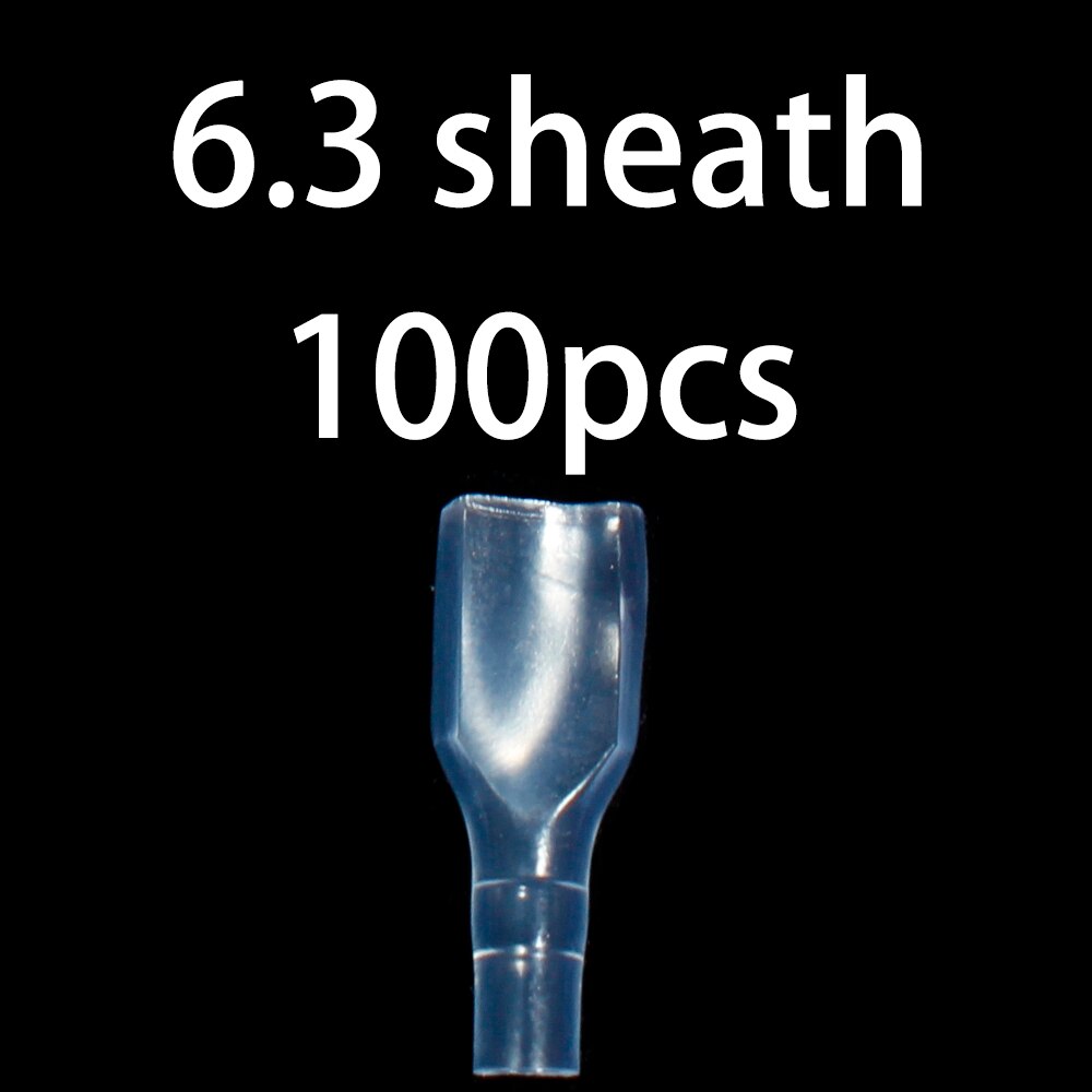 2.8/4.8/6.3Mm Golden Geïsoleerde Wire Crimp Terminal Universele Wond Connector Plug Voorjaar Insert Quick En Eenvoudige terminal Schede: 6.3 sheath 100PCS