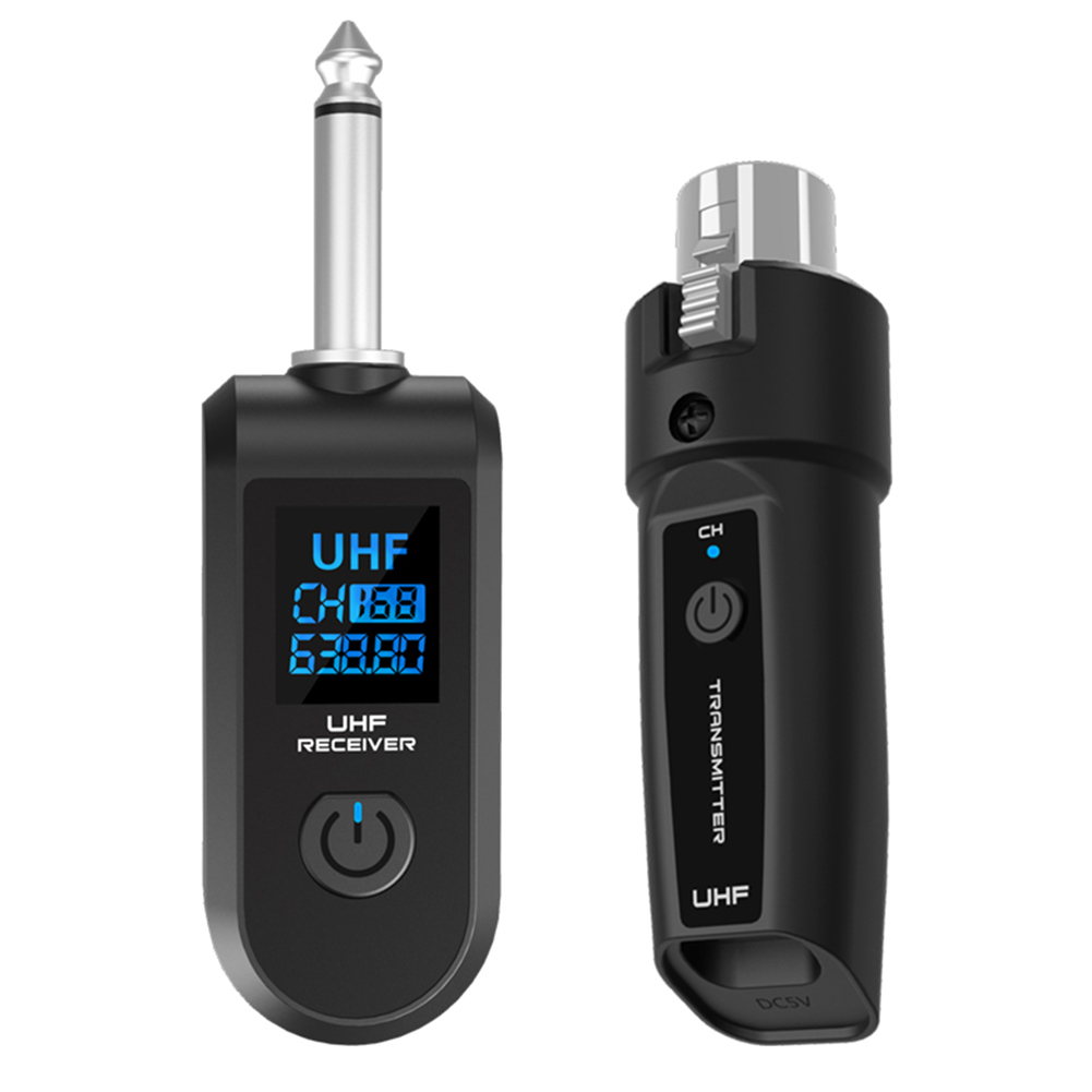 Draadloze microfoonconverter XLR-zender en ontvanger Draadloze microfoonadapter voor audiomixer Dynamische microfoon Elektrische gitaarbas: Rood