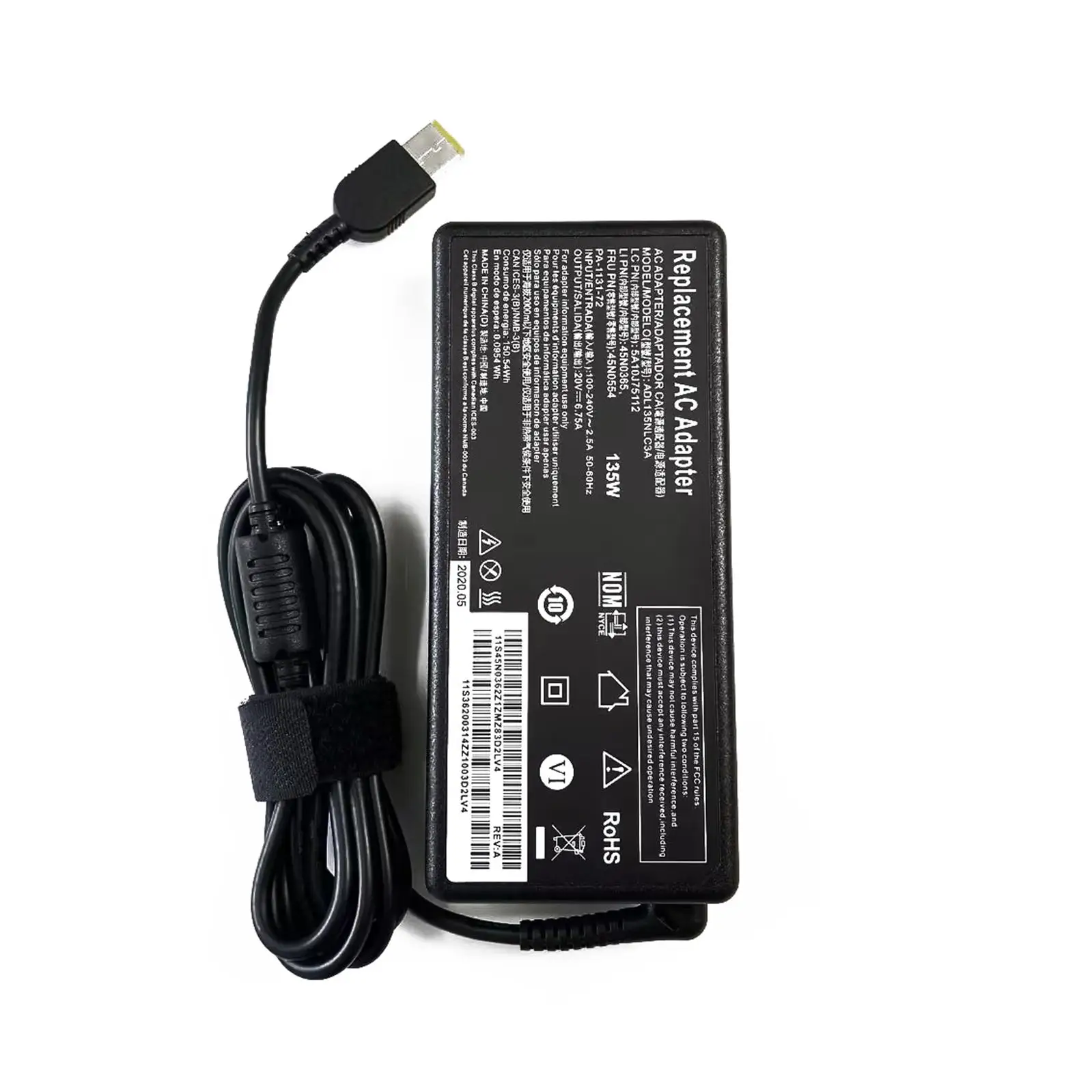 20V 6.75A 135W Laptop Ac Adapter Charger for Lenovo Ideapad Gaming 3 3-15IMH05 3-15ARH05 3-15ACH6 3-15IHU6;X1 Yoga (1st Gen)