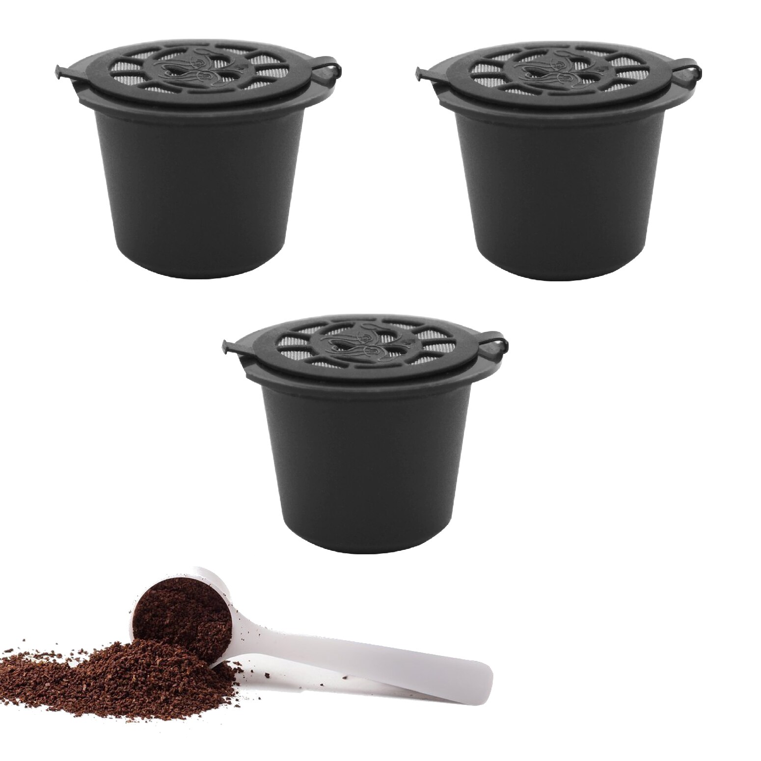 Capsulas para Cafetera Nespresso Reutilizables Rellenables Recargables de Cafe: 3 Cápsulas