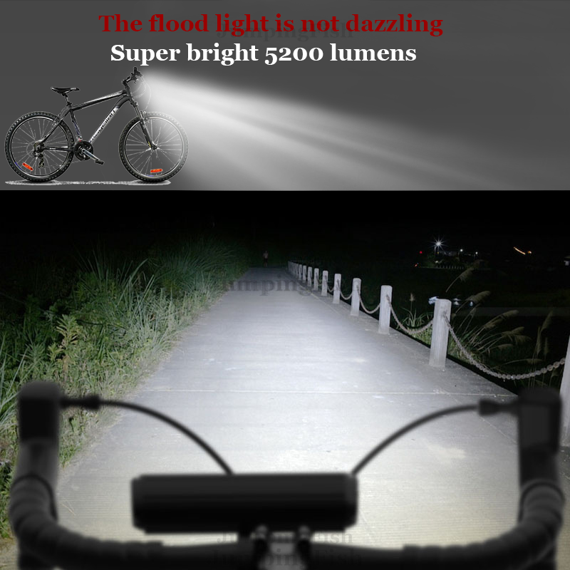 Fiets Licht Voor 5200LM Led Licht Voor Fiets 8000Mah Mountain Cycle Koplamp Lamp Mtb Fiets Licht Usb Zaklamp Super brigh