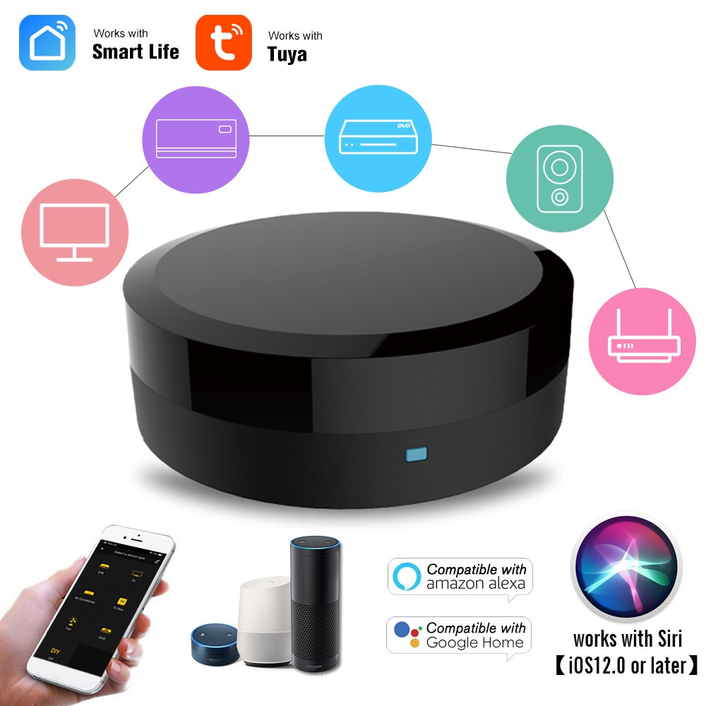 Universal WiFi + IR Smart Remote Control IR Smart Home Control Hub Tuya App Works with Google Assistant Alexa Siri