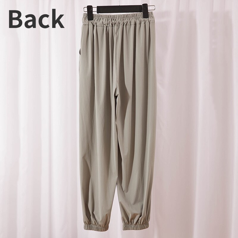 Pantalones largos hasta el tobillo para mujer, ropa de estar por casa, con pliegues cómodos, cintura elástica
