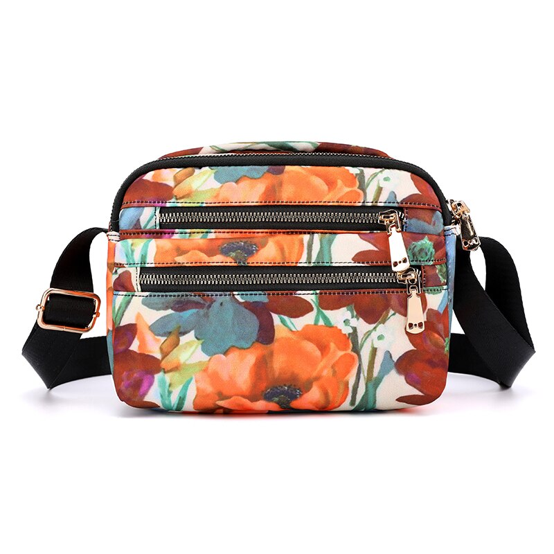 Mini Floral Shoulder Bag Women Nylon Waterproof Soft Zipper Crossbody Versatile Purses And Handbags Bolsa Feminina Sac: 3