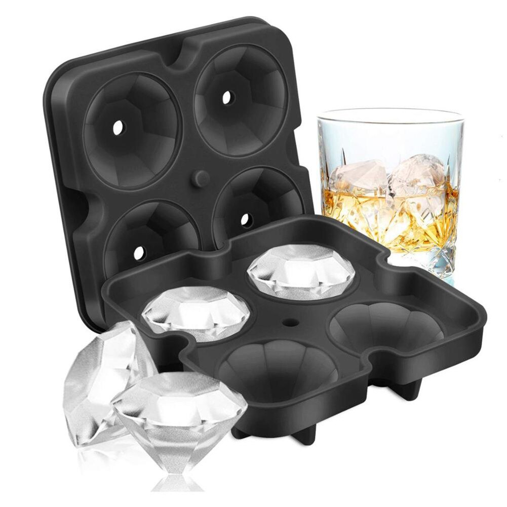 4 Gaten Ice Mold Silicone Diamond Vormige Herbruikbare Ijsblokjes Maker Chocolade Mold Party Bar Gereedschap