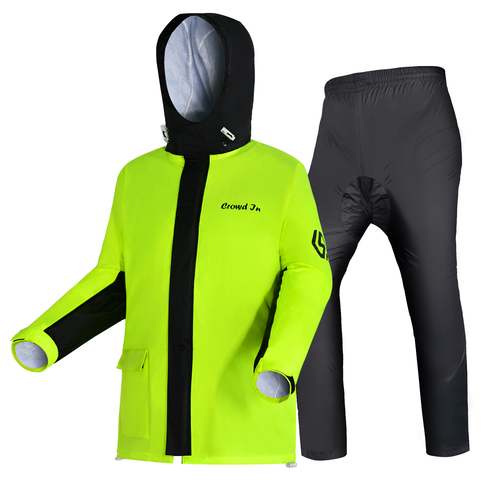 Chubasquero reflectante para motocicleta para hombre, traje impermeable para motocross, chaqueta de lluvia dividida en tela: A / M