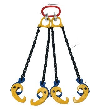 1Ton ---2TON Iron oil drum lifter, clamp plastic bucket barrel oil tank can G80 chain sling: 40020017    2T