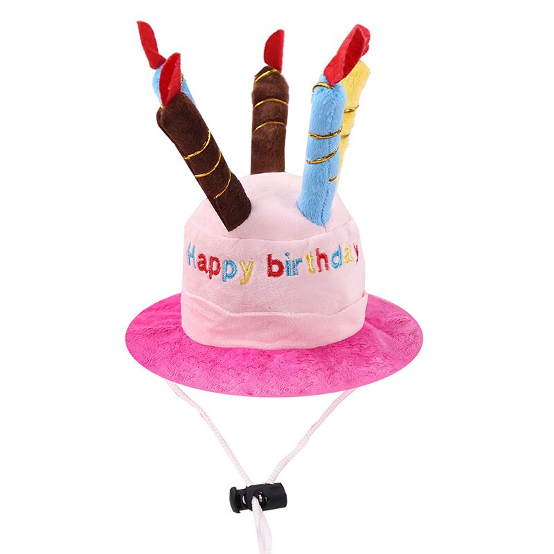 Simpatico cane da compagnia trasforma cappello torta di compleanno cappello cappello da gatto indossando simpatici regali in erba per animali domestici: pink