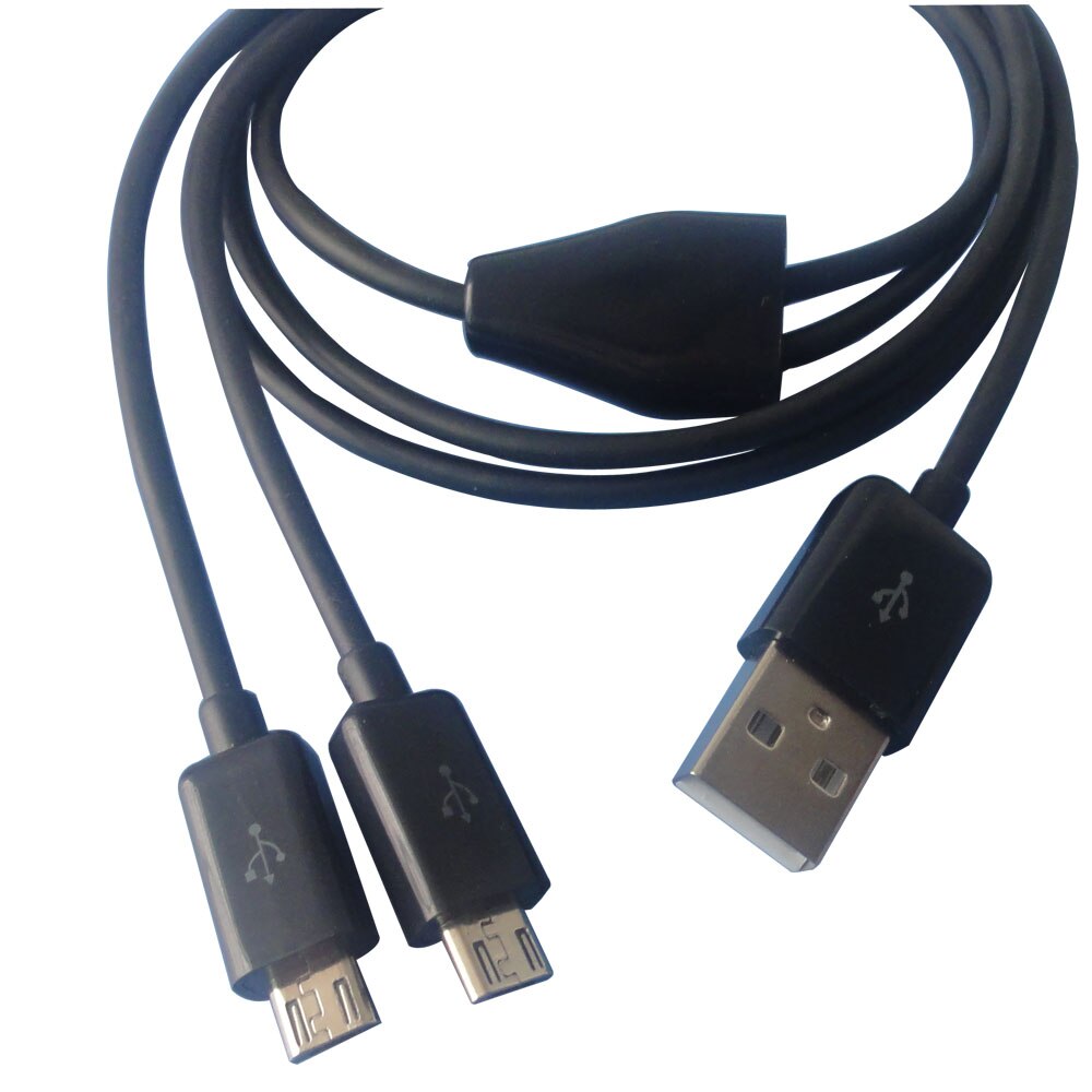 1m 3ft Dual Micro USB Splitter Cable Power 2 Micro USB Devices At Once