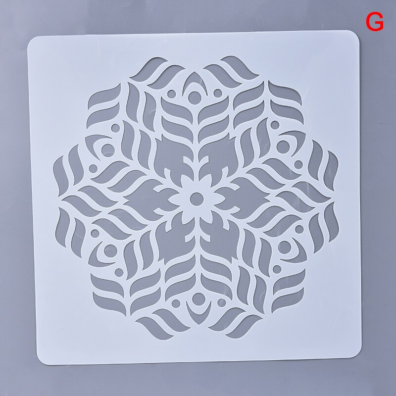 Mandala Lotus Schablone Malerei Geometrie Boden Zauberstab Dekorative Vorlage DIY Sammelalbum Färbung Präge Album Werkzeug: G