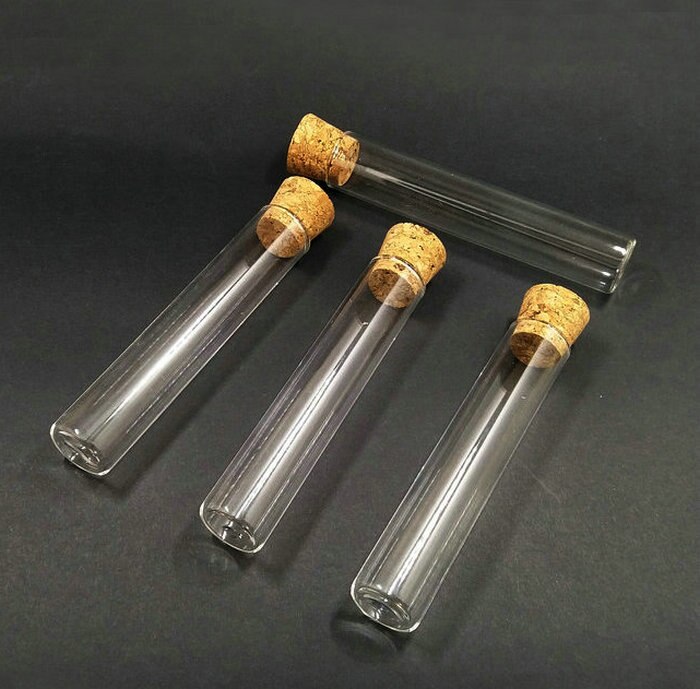 20 stk reagensglas klart glas dia 20/22/25/30mm langt 90/100/120/150/200mm flad bund reagensglas med kork
