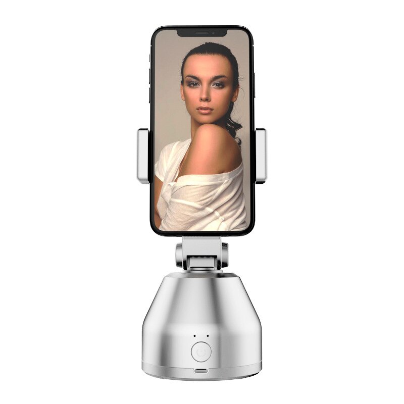 360 ° rotation ansigtssporing smart ai gimbal personlig robot kameramand selfie stick til foto vlog live videooptagelse: Hvid