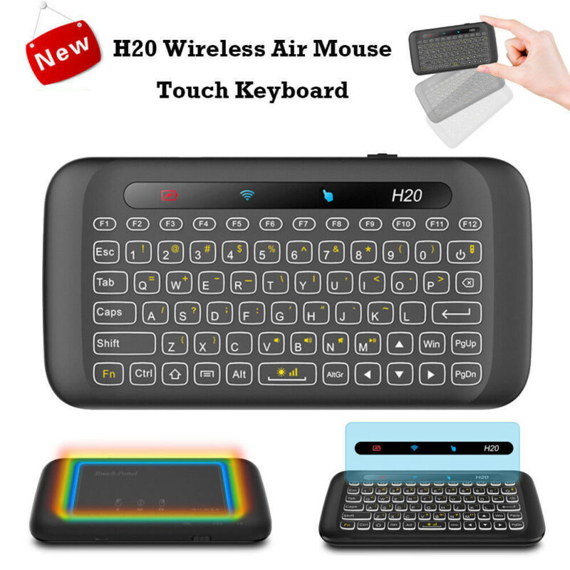 H20 2.4GHz Wireless Keyboard USB Full Screen Touchpad with Backlight Function: Default Title