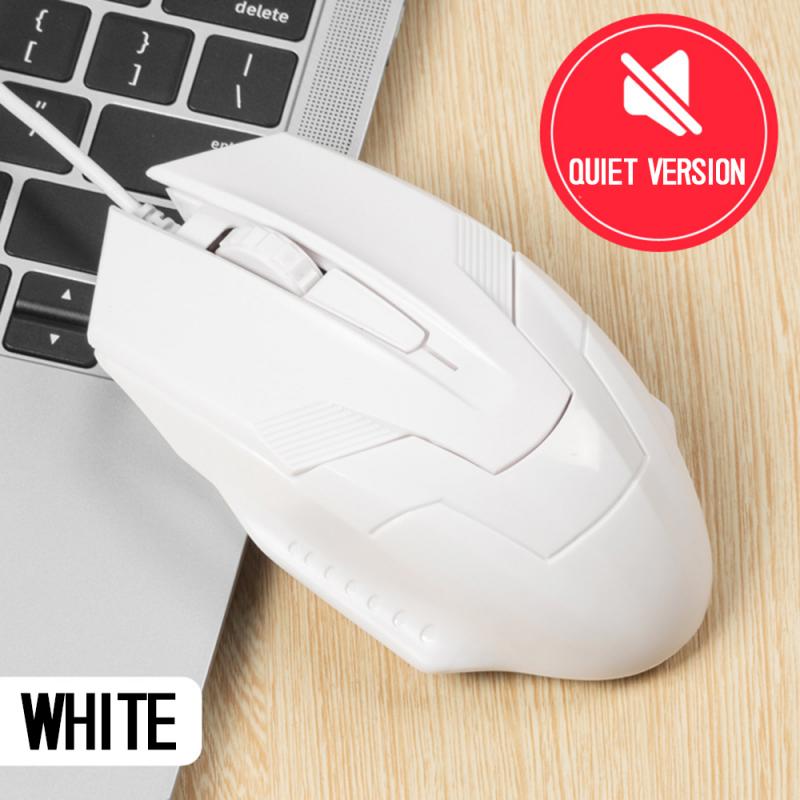 Wired Gaming Mouse 1200dpi 3 Button Ergonomic Computer Office Mouse USB Gaming Mice For PC Notebook Laptop Gamer: Silent Type White