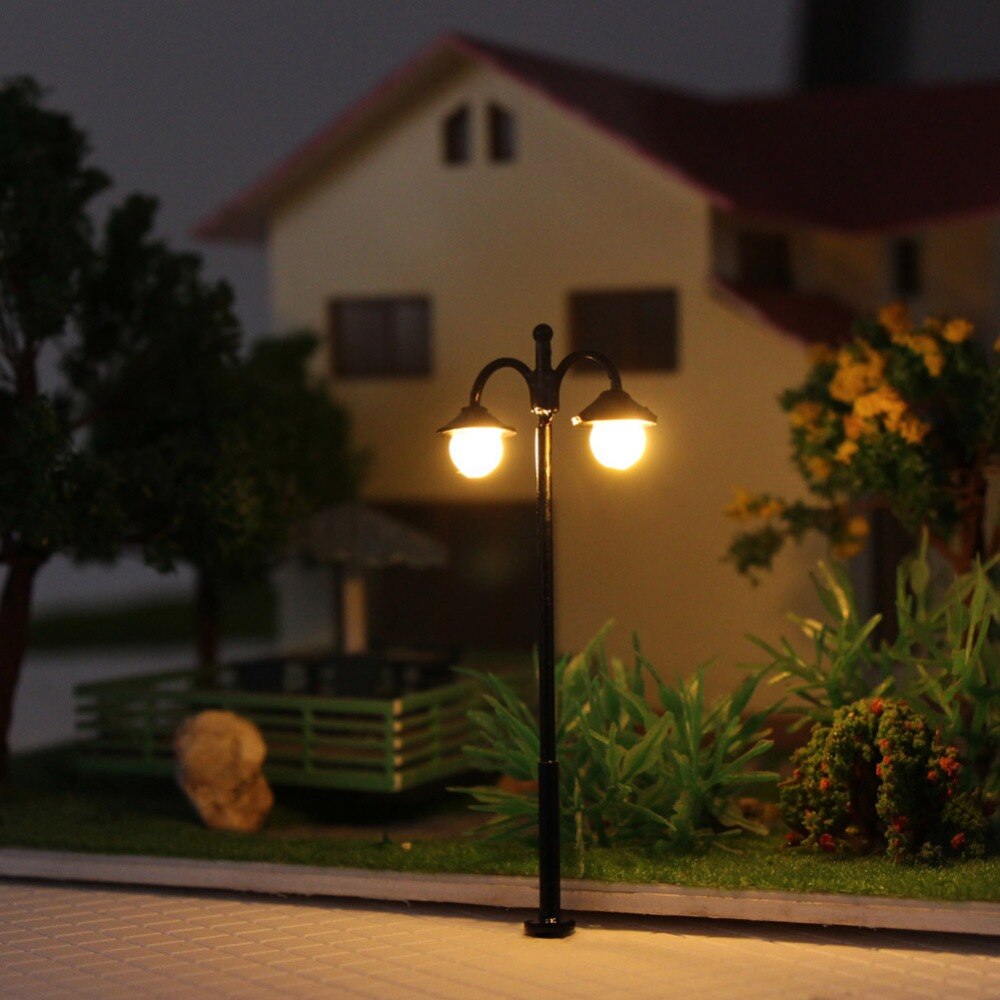 10pcs Model Railway Led Lamppost Lamps Street Lights HO Scale 6cm 12V LYM16 model outdoor lamp yard light leds