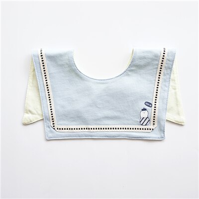 Navy Stil Koreanische Baby Baumwolle Lätzchen Babador Fütterung Smock Infant Spucktücher Cartoon Speichel Handtuch Baby Essen Zubehör: blue