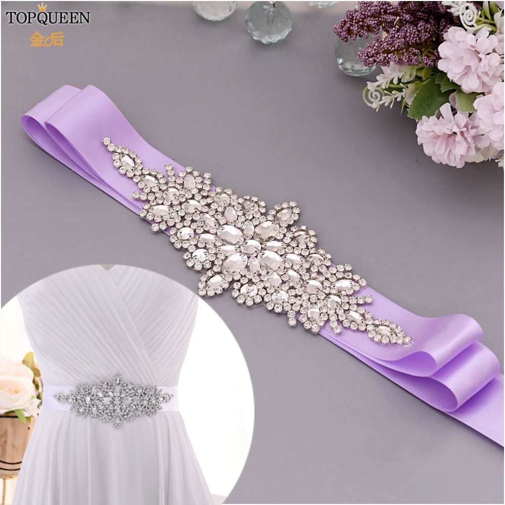 Topqueen  s01 brudebelte kvinner aftenkjole tilbehør perlebelte bredt rhinestone brudebelte brudebelte glitterbelte