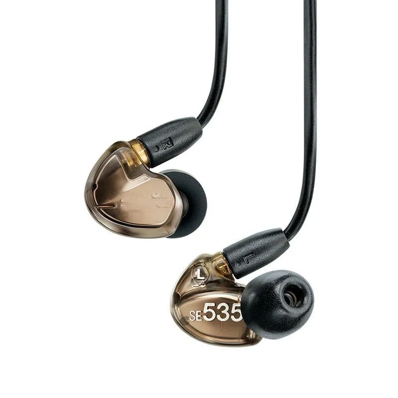 Headsets Brand SE535 Detachable earphone Hi-fi stereo Headset SE 535 In ear Earphones Separate Cable with Box VS SE215: Dark Grey