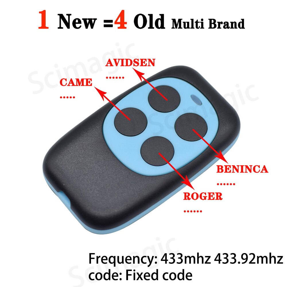 3PCS 433.92mhz fixed code garage remote RF fixed code 433mhz remote control garage gate door-control panel for barrier