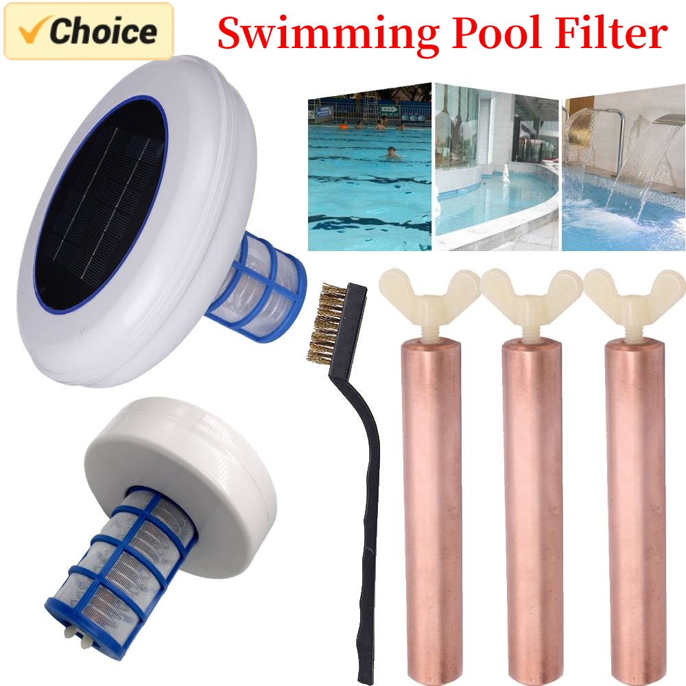 Solar Pool-Ionisator Kupfer Silber Ionen Schwimmbad Reiniger Kills-Algen Pool Ionisator für Outdoor-Ersatz Solar Kupfer Anode