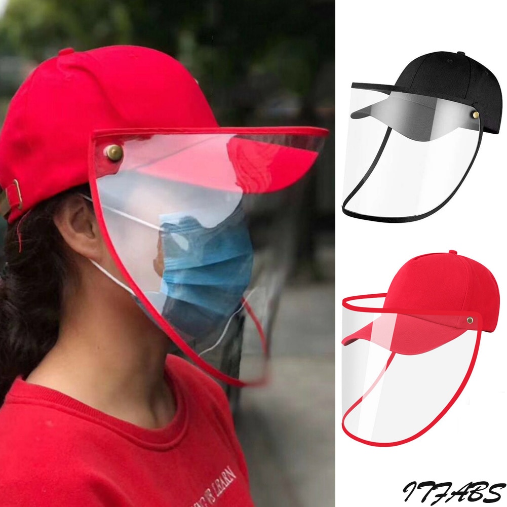 Unisex Casual Anti-Saliva Anti gotita Anti salpicaduras a prueba de polvo claro Seguridad al aire libre cubierta protectora gorras de béisbol sombreros