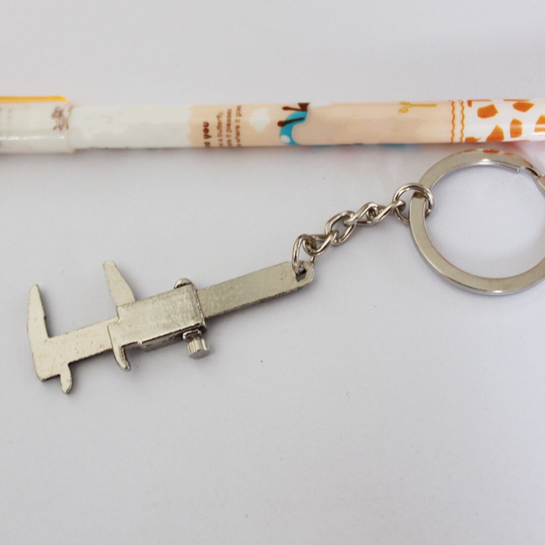 1PC Novelty Simulation Movable Vernier Caliper Model Key Chain Keyring Best
