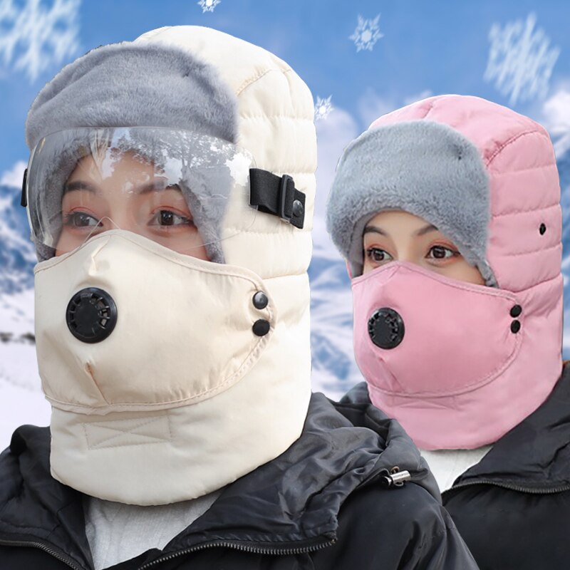 unisex Winter warm Neue Kappen Dicken Gläser Lei Feng Hüte Radfahren Winddicht Winter draussen Mittleren verändert Und Ältere Bomber hüte