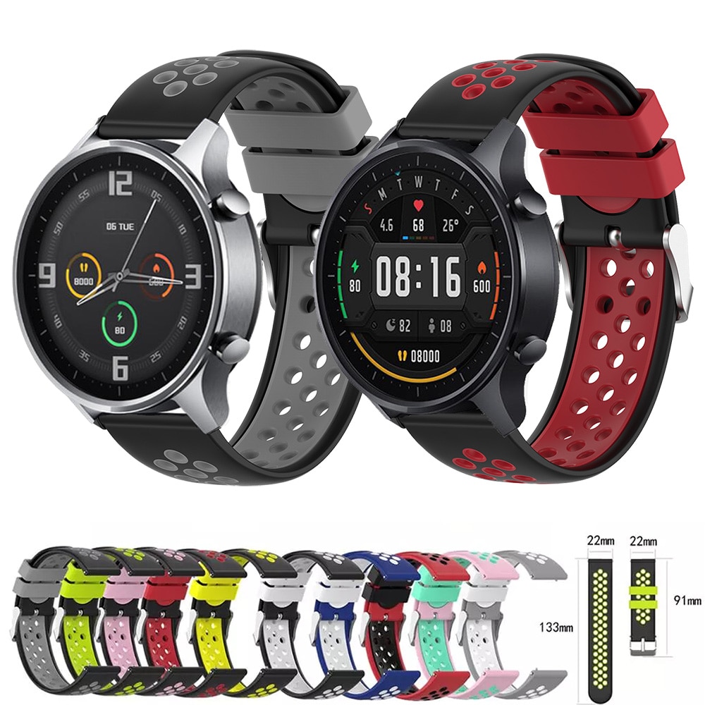 Correa de silicona para reloj Xiaomi Mi, repuesto de correa de silicona de 22mm para reloj inteligente Mi