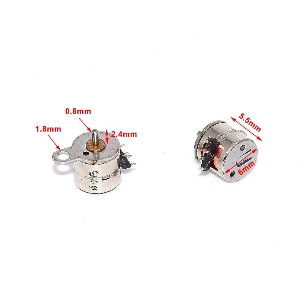 5PCS Tiny 6mm Step Motor 2-Phase 4-Wire Stepper Motor Mini Round Stepping Motor