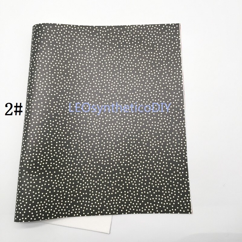 1pc 21 x 29cm stippen bedrukt synthetisch leer stof leren vellen, pu leer voor het maken van strikken leosyntheticodiy 8 s 52: 2