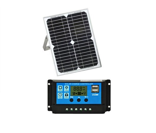 20W Zonnepaneel 18V Met 10/20/30/40/50A Dual Usb Solar Panel controller Ect Voor Sliding/Swing Dc Gate Opener