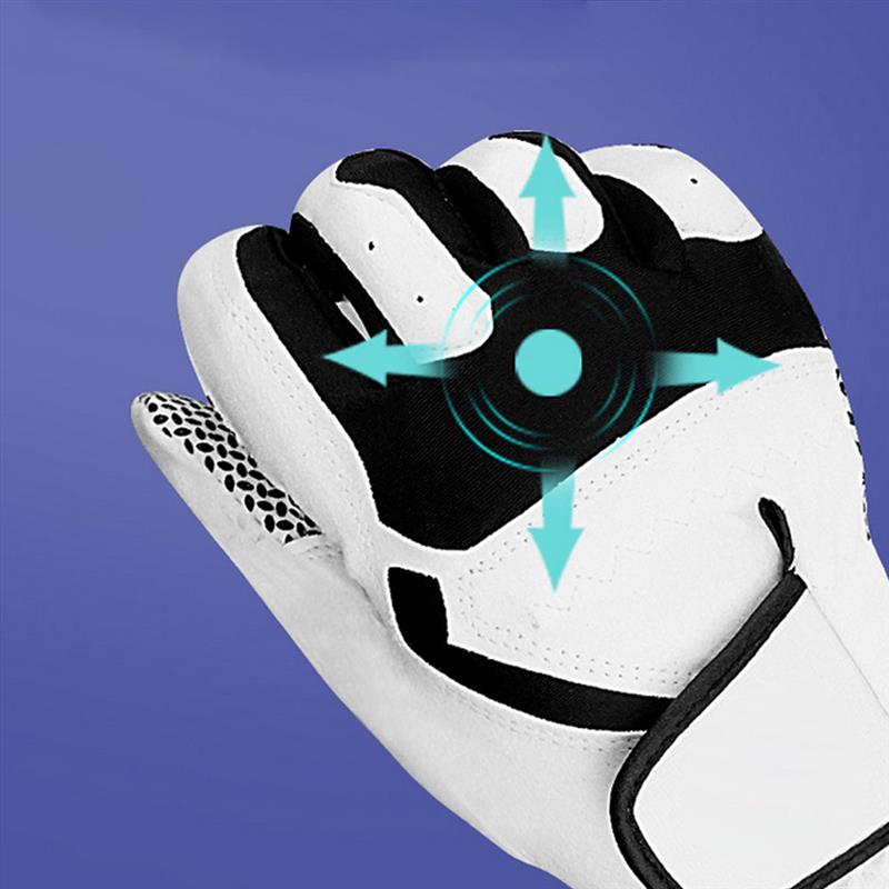 25 Yards Men Golf Gloves for Right Hand White Black Microfiber Non Slip Breathable Sport Gloves Golf Training Aids Accessories