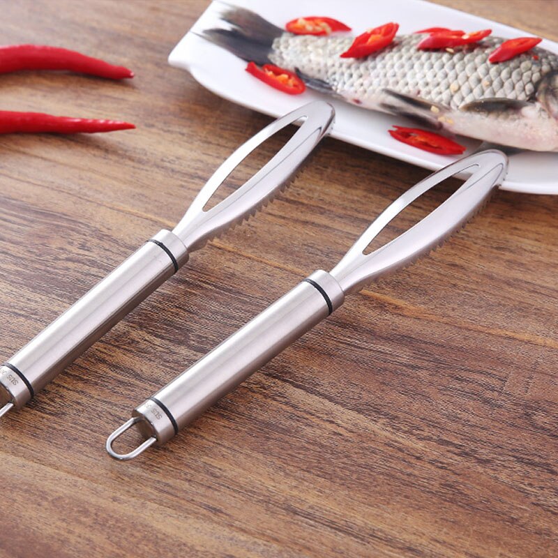 304 de acero inoxidable manualmente raspado de escamas de pescado cuchillo para cepillos rápido eliminar escamas de pescado raspador de peladora accesorios de cocina utensilios para marisco