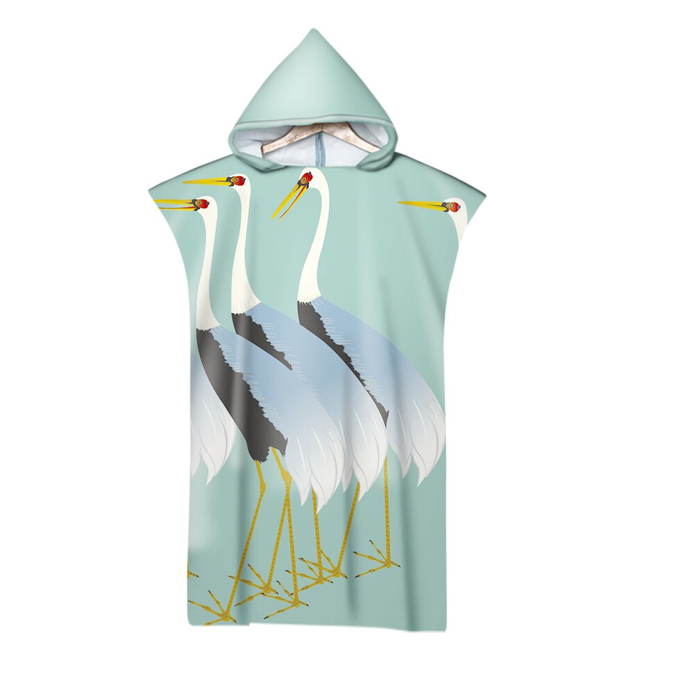 Ooievaar Patroon Patroon Gedrukt Strandlaken Volwassenen Zachte Hooded Badhanddoeken: 3