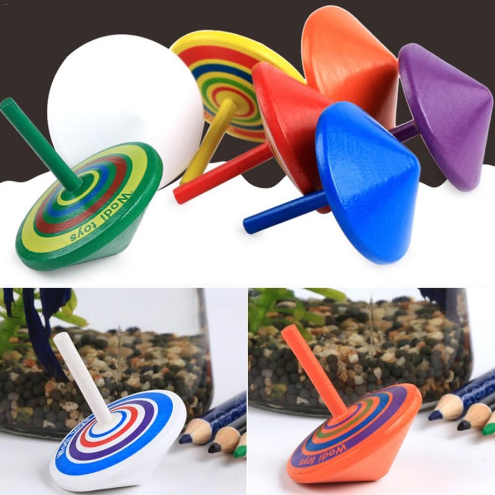 Mini Gyro Houten Desktop Kleine Prachtige Top Veilig Decompressie Speelgoed Kleurrijke Visuele Effecten Claasic Game Speelgoed Voor Volwassenen Kinderen