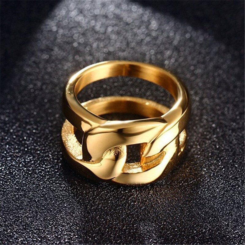 Zorcvens Goud Kleur Grote Bruiloft Engagement Ring Rvs Club Party Ringen Voor Vrouwen Sieraden