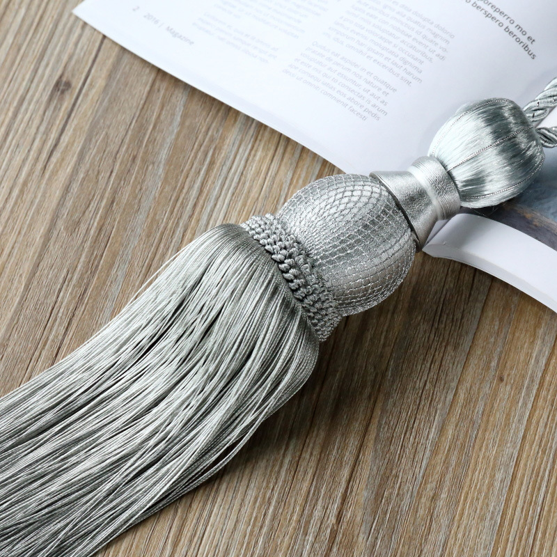 1pc Premium Gordijn Gesp Clips & Tiebacks - Zware Decoratieve Houders voor Gordijnen Moderne Kwasten (16 Kleuren): Light Grey