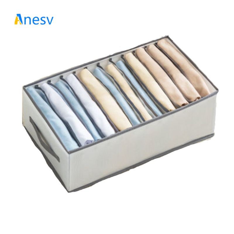 Faltbare hosen kleidung lagerung artefakt trennung finishing box schlafsaal nacht kleiderschrank transparent harte bord lagerung: Blau