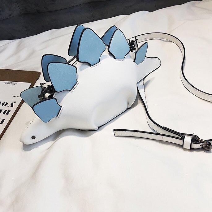 Borse per le donne 2020 delle donne borsa donna borsa a tracolla carino a forma di dinosauro shopping borsa delle borse a tracolla in pelle donna: bianca