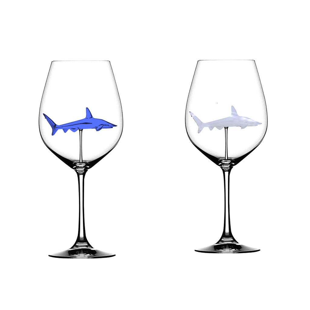 Glasskopp europeisk krystallglasshai rødvinglasskopp vinflaskeglass høyhælhai rødvinskopp bryllupsfest: 2 stk 6