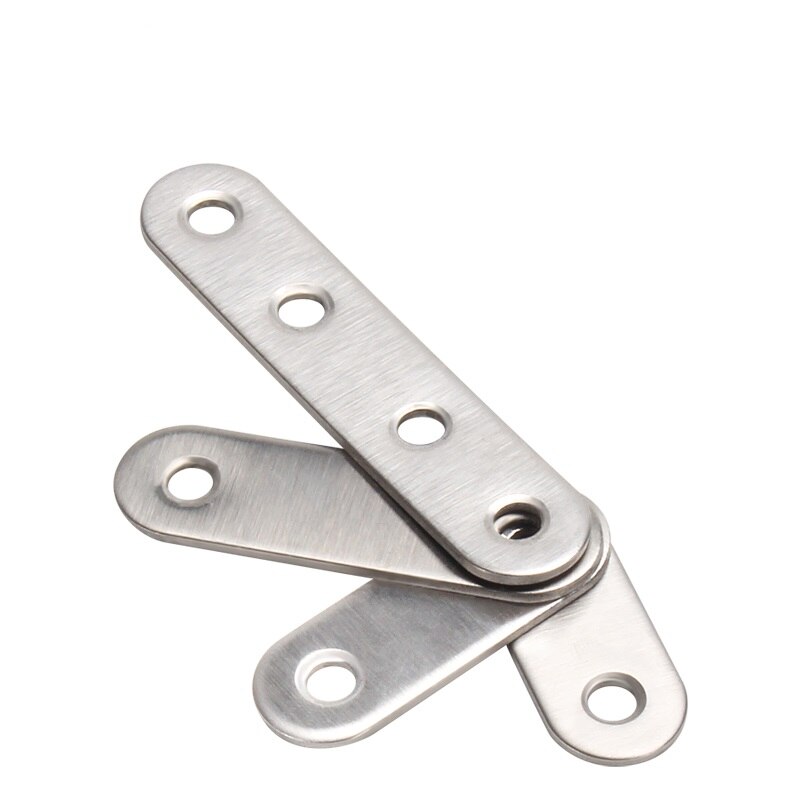 MEGA 10PCS Flat Corner Brackets Straight Plates Brace Brackets Stainless Steel Mending Repair Fixing Connectors Supporters