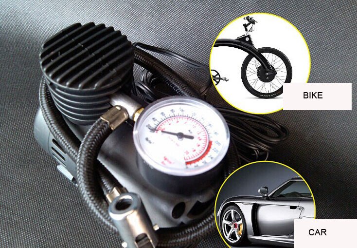 Air Compressor Portable Pump 12V 90W 300 PSI Pressure Gauge Car Tire Inflator With 3 Pneumatic Nozzle