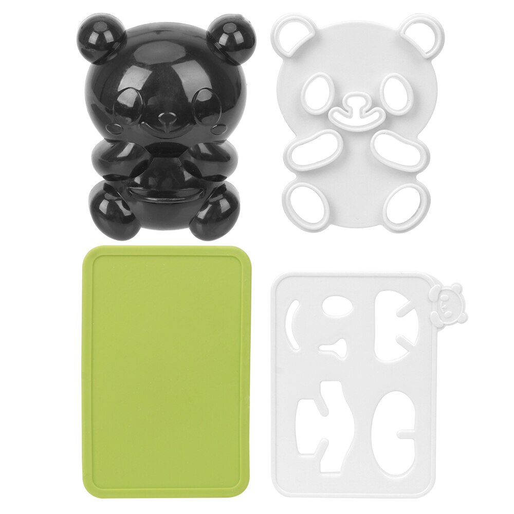 Niceyard 4 in 1 baby panda sushi form sandwich toast cutter form gør det selv panda onigiri rismaskine tørristet tang skæresæt